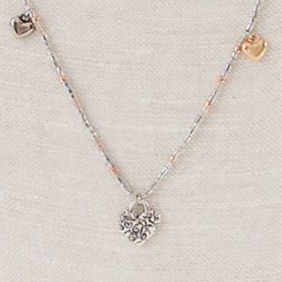 J.Jill NEW Artisanal Hearts Necklace NWT - Picture 2 of 7